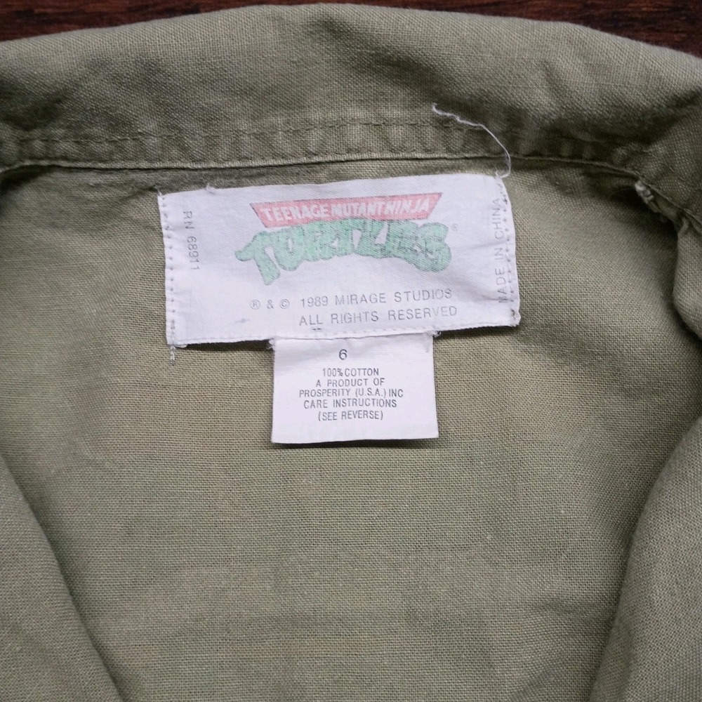 Vintage 1989 Teenage Mutant Ninja Turtles Mirage Jumpsuit Costume Size 6 Green - Picture 7 of 14